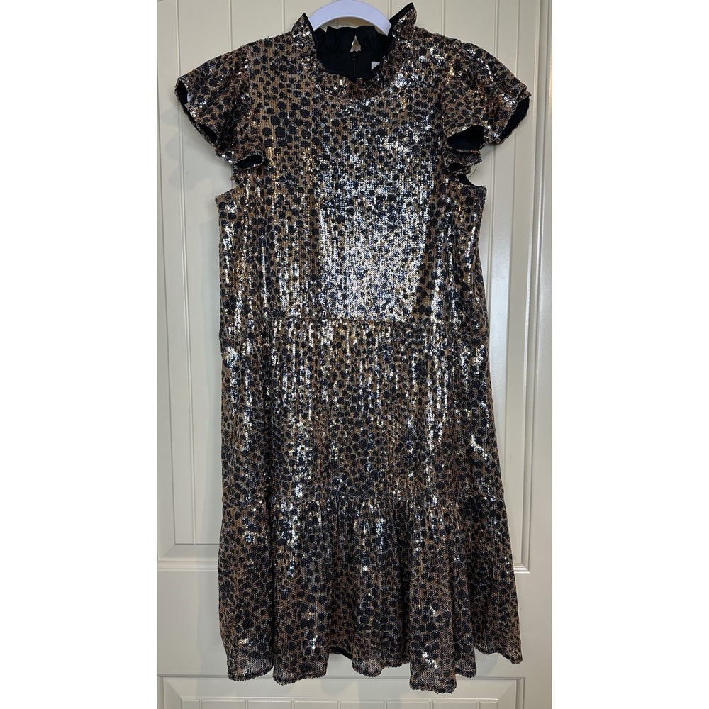 Anthropologie Othilia Joella Sequined Mini Dress Edgy Babydoll Sz S NWT $268